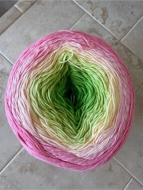 Yarn Art Rosegarden Gradient Pink and Green Cotton Yarn Cake